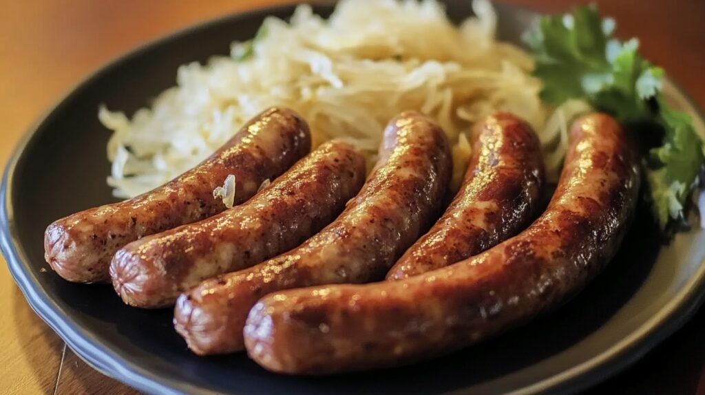 Nuremberger sausages with sauerkraut